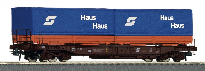 Flat car loaded with containers Haus zu Haus<br /><a href='images/pictures/Roco/225952.jpg' target='_blank'>Full size image</a>